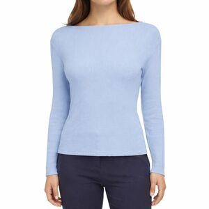 Banana Republic Women's L Blouse Blue Rayon Blend H0961